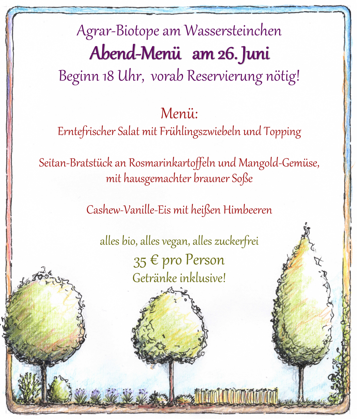Bio-veganes Dinner im Café am Wassersteinchen